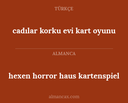 cadılar korku evi kart oyunu - hexen horror haus kartenspiel