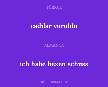 cadılar vuruldu - ich habe hexen schuss