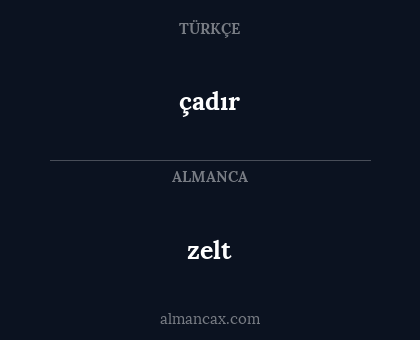 çadır - zelt