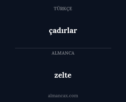 çadırlar - zelte