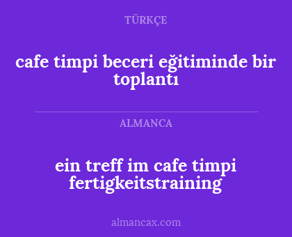 ein treff im cafe timpi fertigkeitstraining - cafe timpi beceri eğitiminde bir toplantı