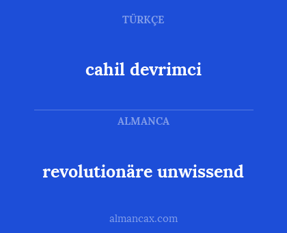 cahil devrimci - revolutionäre unwissend