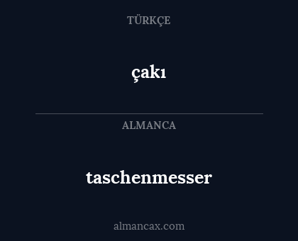 taschenmesser - çakı