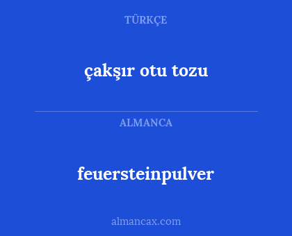 feuersteinpulver - çakşır otu tozu