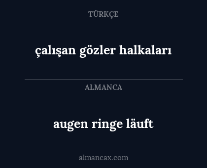 çalışan gözler halkaları - augen ringe läuft