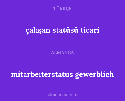 çalışan statüsü ticari - mitarbeiterstatus gewerblich