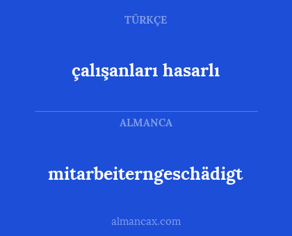 mitarbeiterngeschädigt - çalışanları hasarlı