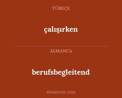 berufsbegleitend - çalışırken