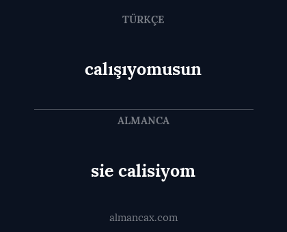 sie calisiyom - calışıyomusun