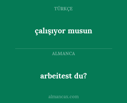 arbeitest du? - çalışıyor musun