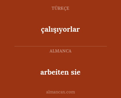 çalışıyorlar - arbeiten sie