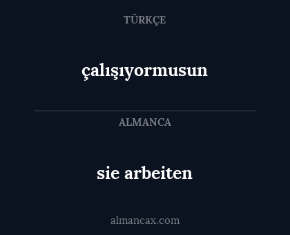 çalışıyormusun - sie arbeiten