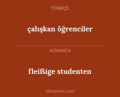 fleißige studenten - çalışkan öğrenciler