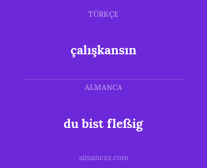 çalışkansın - du bist fleßig