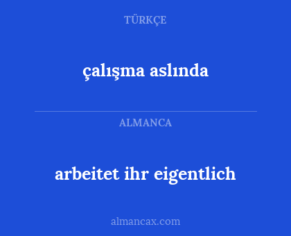çalışma aslında - arbeitet ihr eigentlich