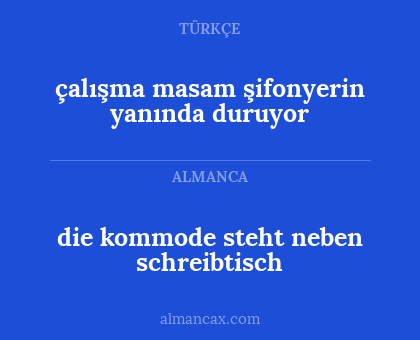 çalışma masam şifonyerin yanında duruyor - die kommode steht neben schreibtisch
