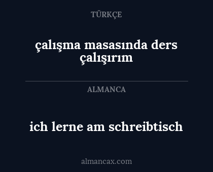 çalışma masasında ders çalışırım - ich lerne am schreibtisch