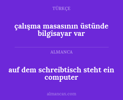 çalışma masasının üstünde bilgisayar var - auf dem schreibtisch steht ein computer