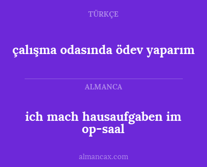ich mach hausaufgaben im op-saal - çalışma odasında ödev yaparım