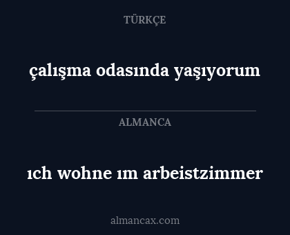 ıch wohne ım arbeistzimmer - çalışma odasında yaşıyorum