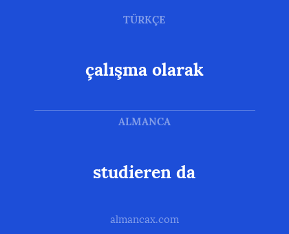 studieren da - çalışma olarak