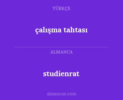 çalışma tahtası - studienrat