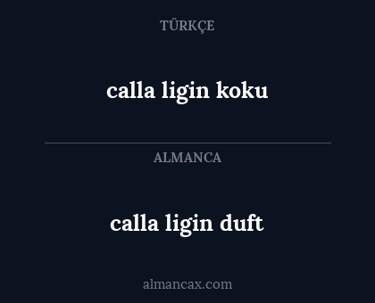 calla ligin duft - calla ligin koku