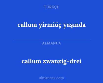 callum zwanzig-drei - callum yirmiüç yaşında