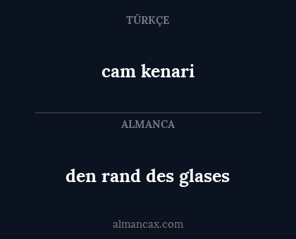 cam kenari - den rand des glases