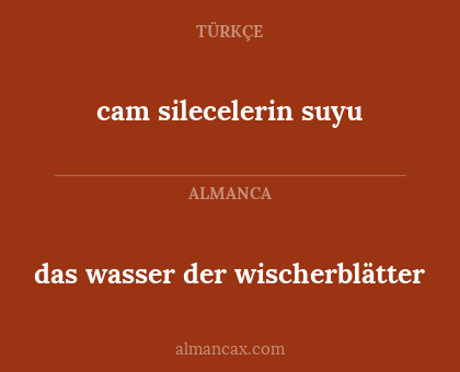 das wasser der wischerblätter - cam silecelerin suyu