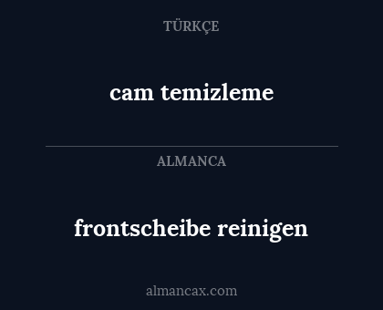 cam temizleme - frontscheibe reinigen