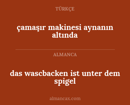 das wascbacken ist unter dem spigel - çamaşır makinesi aynanın altında