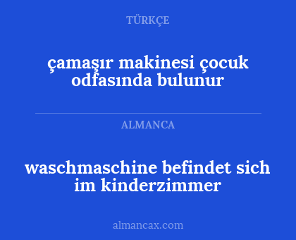 çamaşır makinesi çocuk odfasında bulunur - waschmaschine befindet sich im kinderzimmer