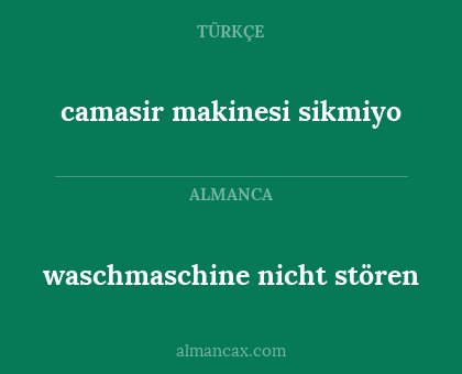 waschmaschine nicht stören - camasir makinesi sikmiyo