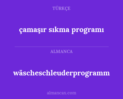 wäscheschleuderprogramm - çamaşır sıkma programı