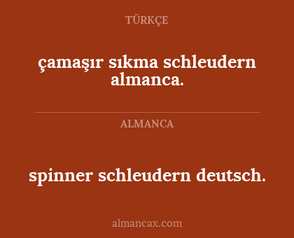 spinner schleudern deutsch. - çamaşır sıkma schleudern almanca.