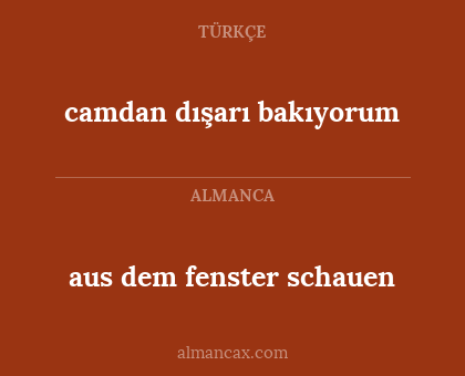 aus dem fenster schauen - camdan dışarı bakıyorum