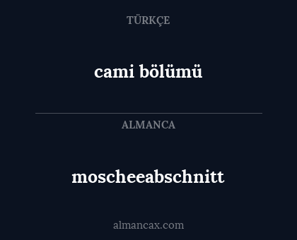 moscheeabschnitt - cami bölümü