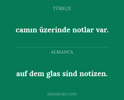 camın üzerinde notlar var. - auf dem glas sind notizen.