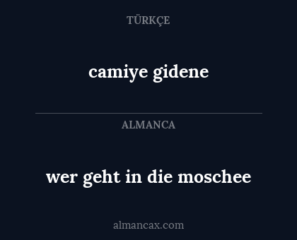 wer geht in die moschee - camiye gidene