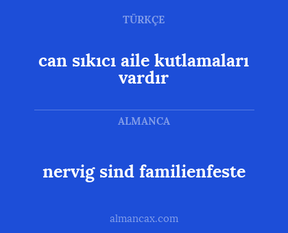 nervig sind familienfeste - can sıkıcı aile kutlamaları vardır