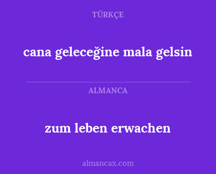 cana geleceğine mala gelsin - zum leben erwachen
