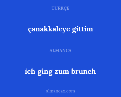 ich ging zum brunch - çanakkaleye gittim