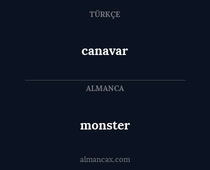 monster - canavar