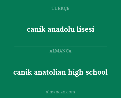 canik anadolu lisesi - canik anatolian high school