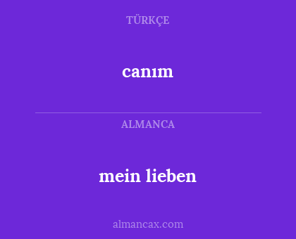 canım - mein lieben