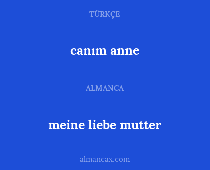 meine liebe mutter - canım anne