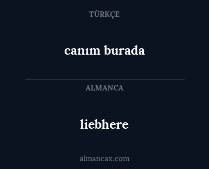 liebhere - canım burada