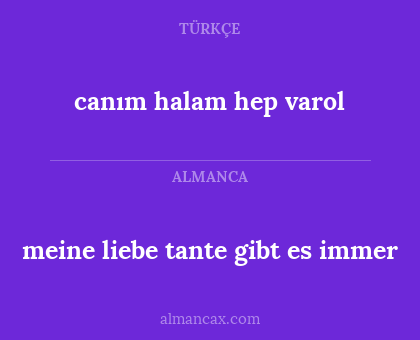 meine liebe tante gibt es immer - canım halam hep varol