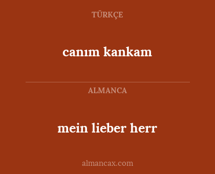 mein lieber herr - canım kankam